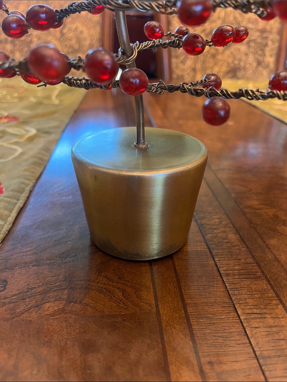Red Berry Bronze Wire Tree Outstanding! Made in India 🇮🇳 - Picture 3 of 10
